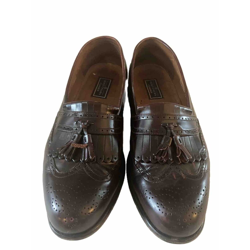 Bostonian Shoes Sz 10‎ Leather Burgundy Kiltie Tassel Loafers  Dress Mens